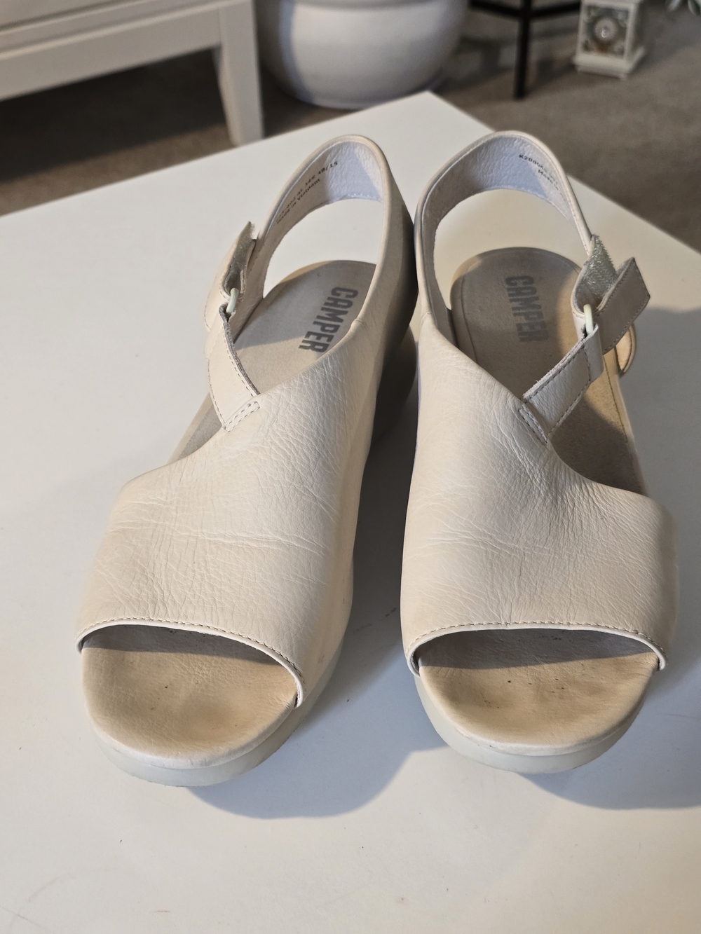 Camper White Women's Platform Leather  Sandal Size 39 - Picture 5 of 11